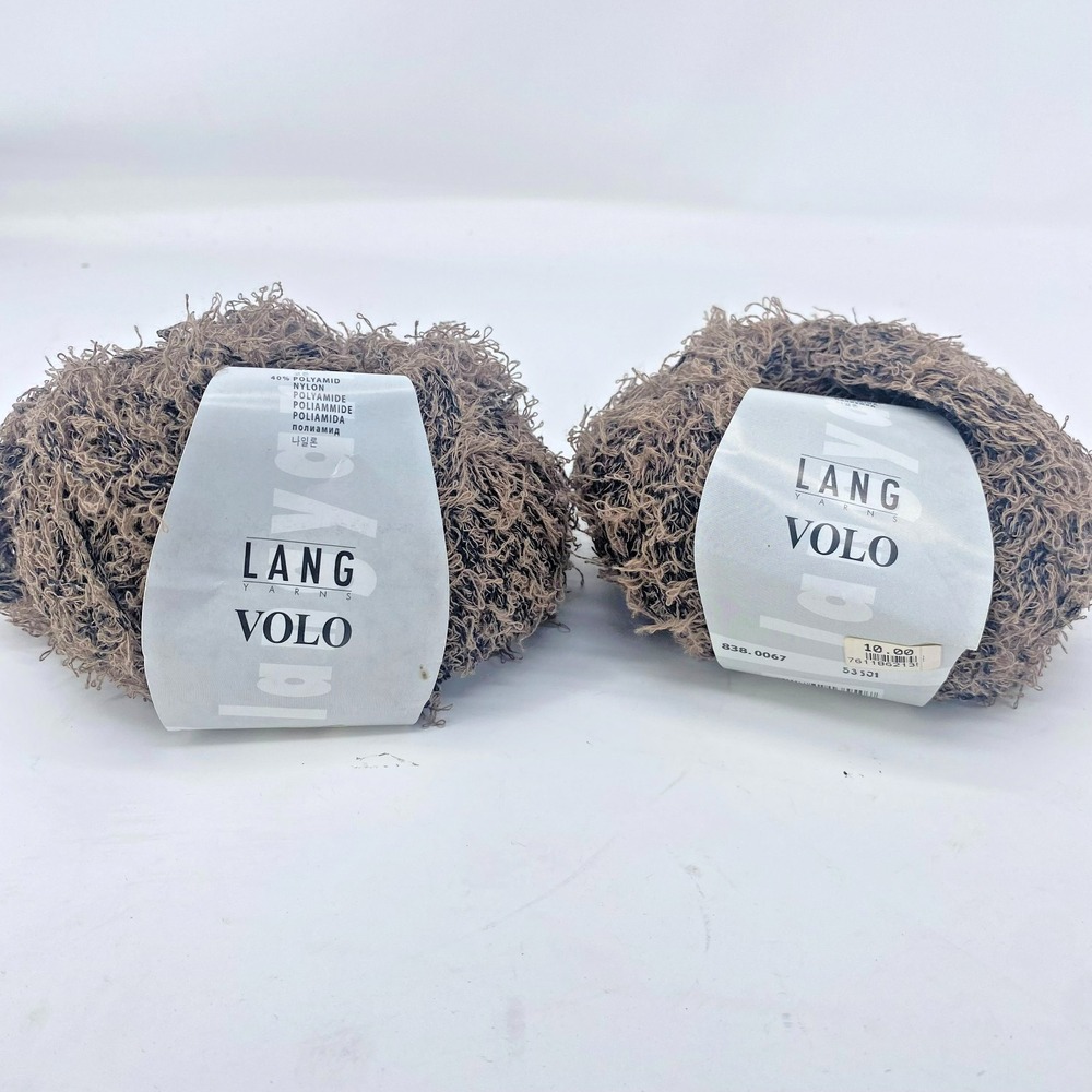 Lang Volo Color Light Brown 50g 200m 60% Cotton 40% Nylon Yarn Lot of 2